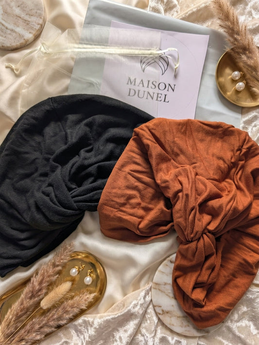 Pack 2 Turbans Femme : L'Équilibre Duo | Maison Dunel ✨ Maison Dunel