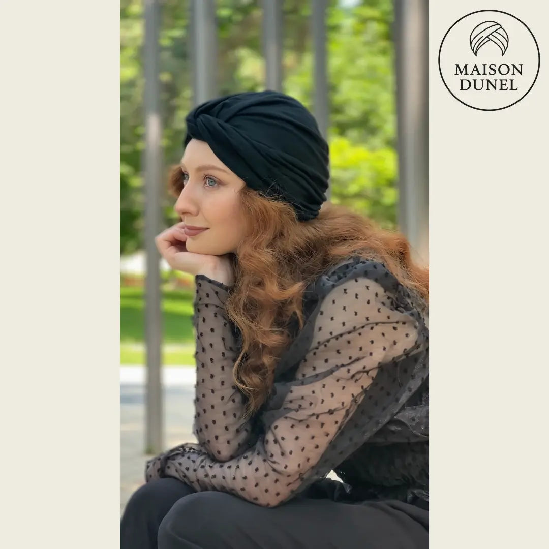 Turban Ébène : La Petite Robe Noire de votre Coiffure 🖤 Maison Dunel