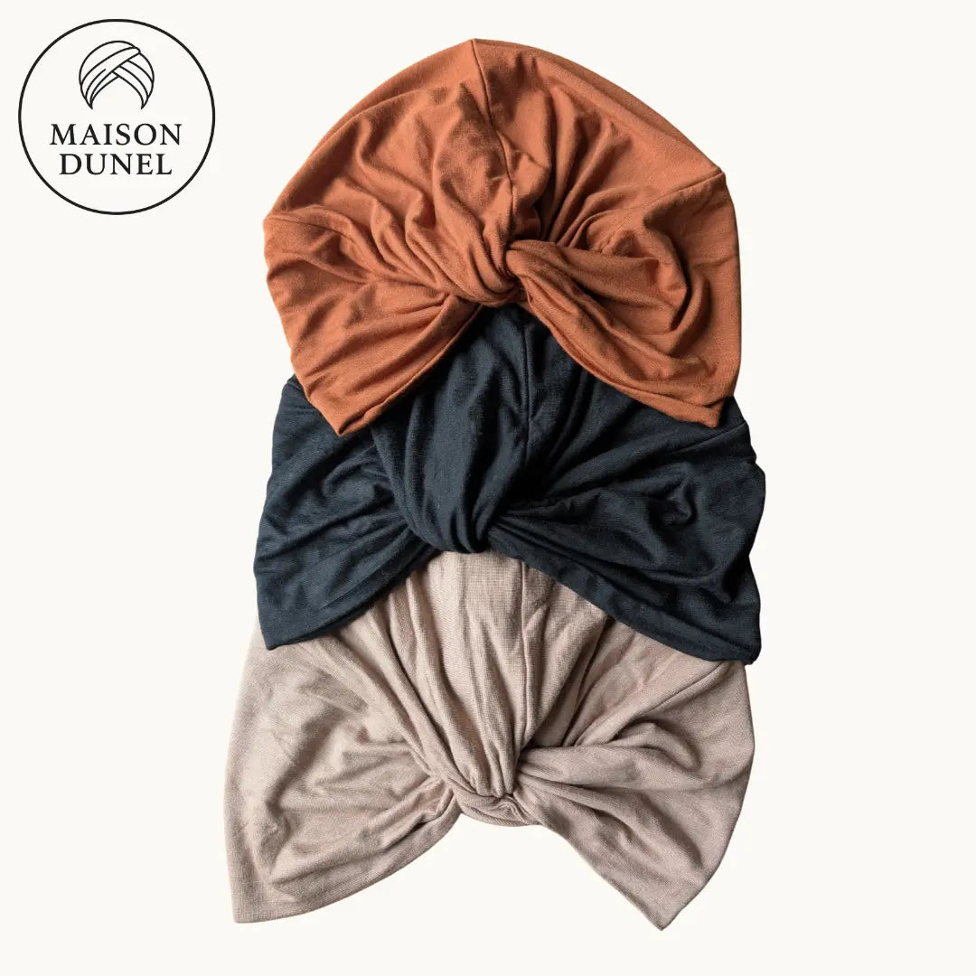 Turban Maison Dunel Collection Signature - Pack Trio de turbans élégants et confortables