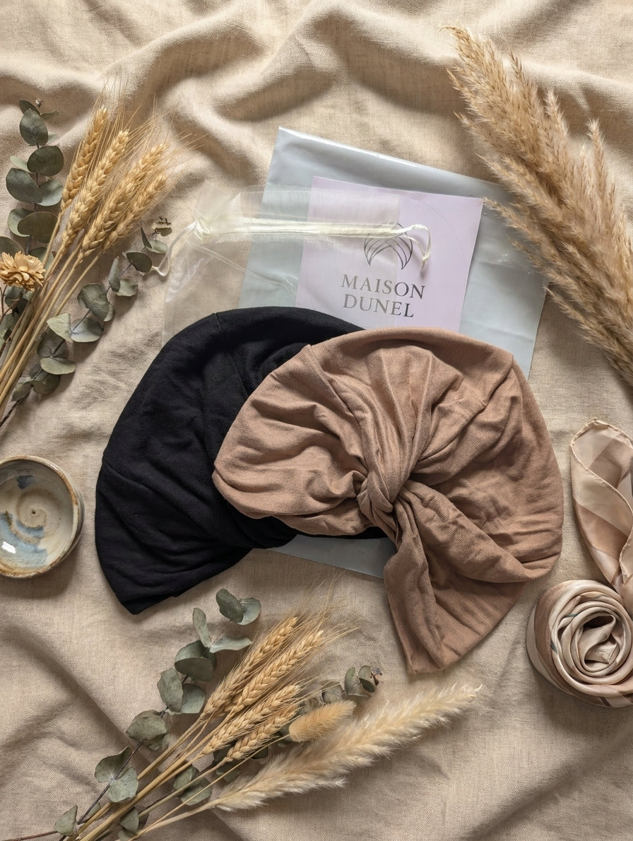 Pack 2 Turbans Femme : L'Équilibre Duo | Maison Dunel ✨ Maison Dunel