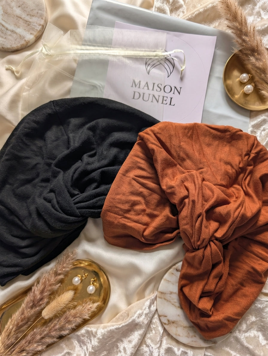 Pack 2 Turbans Femme : L'Équilibre Duo | Maison Dunel ✨ Maison Dunel